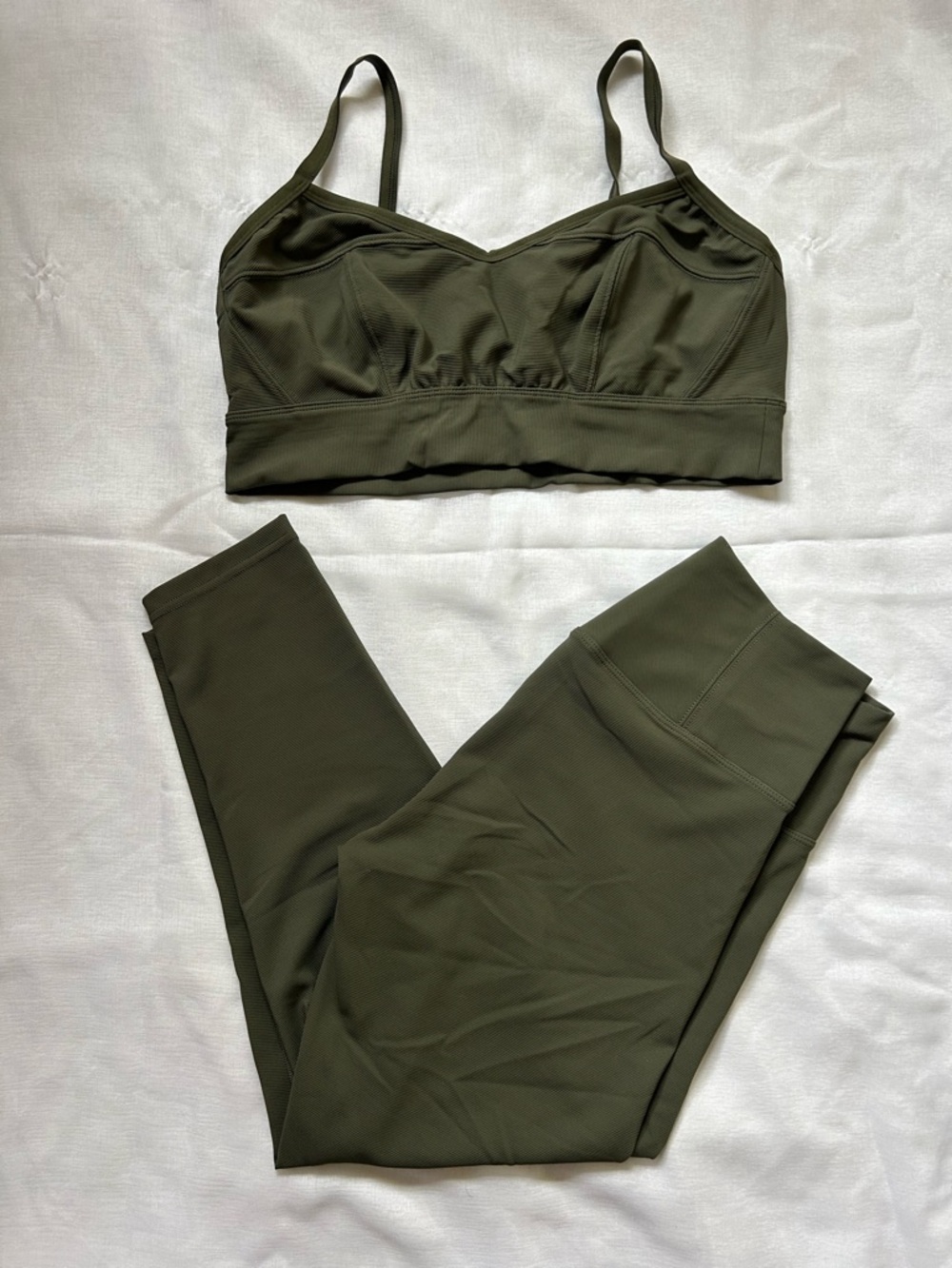 aerie Olive Green Leggings and Bralette Set